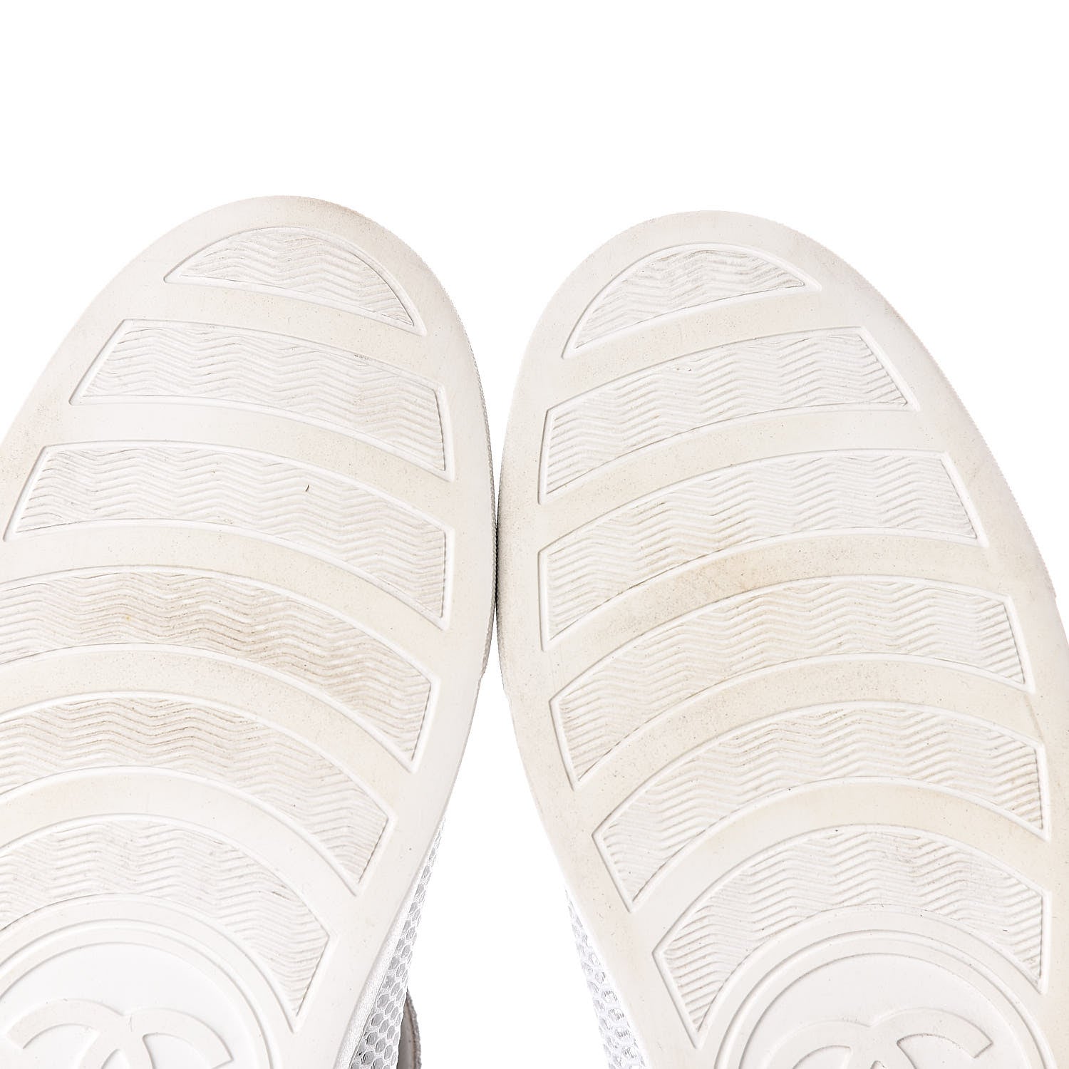 Chanel Fabric Mesh Suede Calfskin High Top Sneakers 41 White 10 of 13