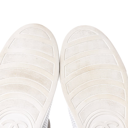 Chanel Fabric Mesh Suede Calfskin High Top Sneakers 41 White 10 of 13