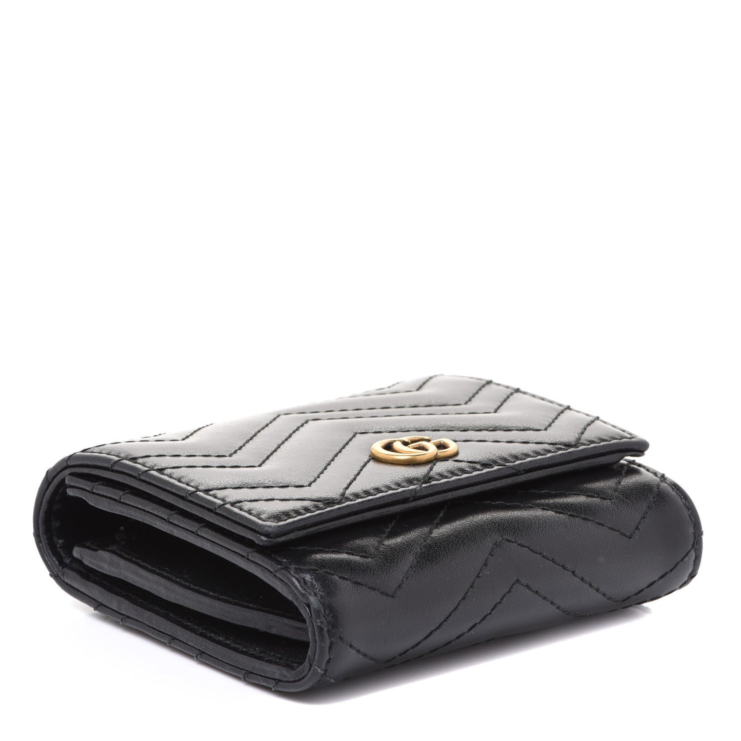 Calfskin Matelasse GG Marmont Medium Wallet Black