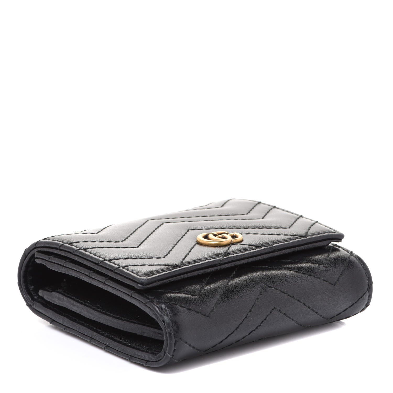 Gucci Calfskin Matelasse GG Marmont Medium Wallet Black 5 of 10
