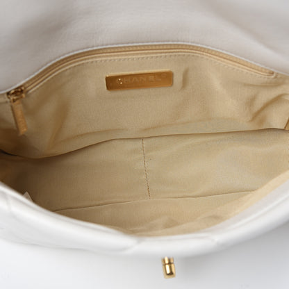 Chanel Goatskin Quilted Medium 19 Flap White 4 of 10