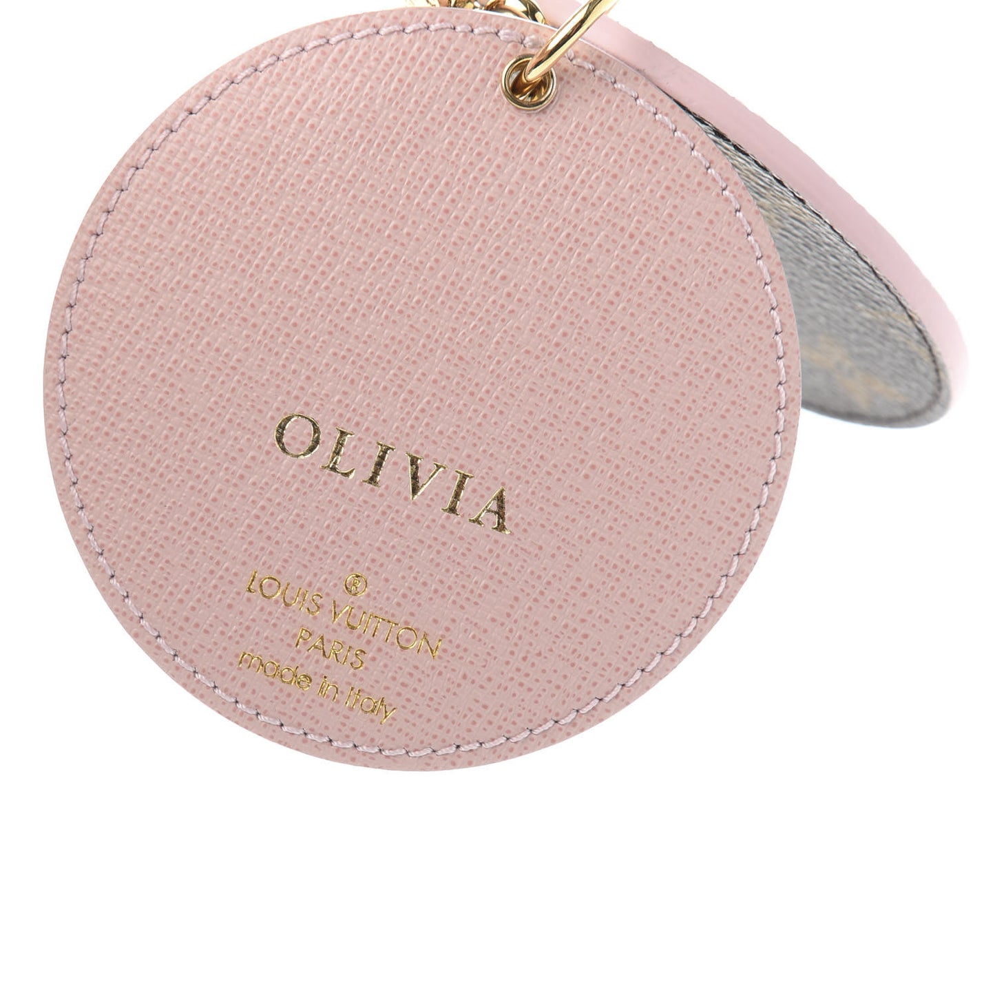 Monogram LV Mirror Bag Charm Key Holder Rose Ballerine