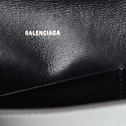 Balenciaga Metallic Grained Calfskin BB Phone Holder Wallet On Chain Silver 14 of 20