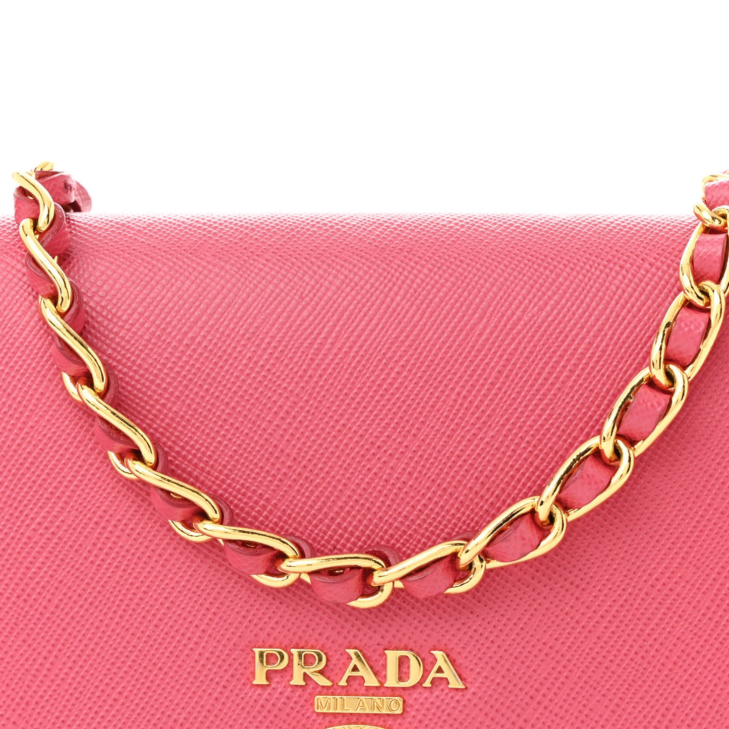 Saffiano Metal Oro Chain Wallet Peonia