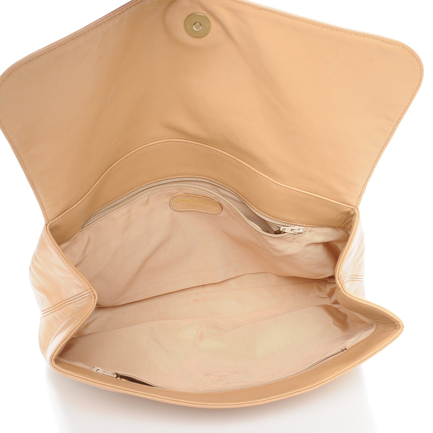 Lambskin CC Flap Clutch Beige