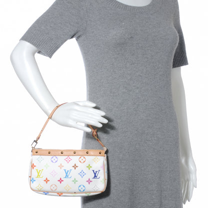 Louis Vuitton Monogram Multicolor Pochette Accessories White 2 of 8