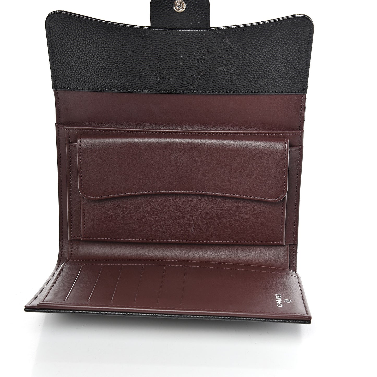 Caviar Quilted Large Flap Wallet Black