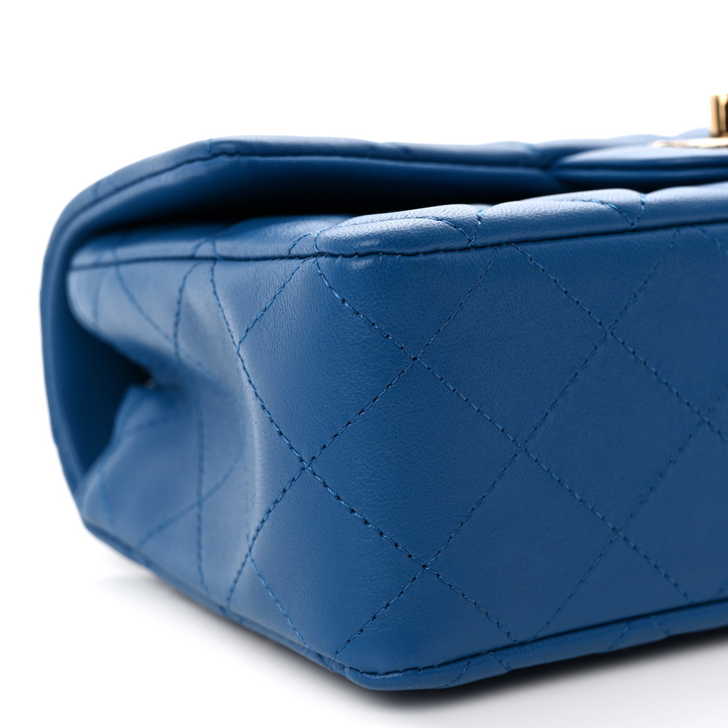 Chanel Lambskin Quilted Mini Rectangular Flap Blue 9 of 10