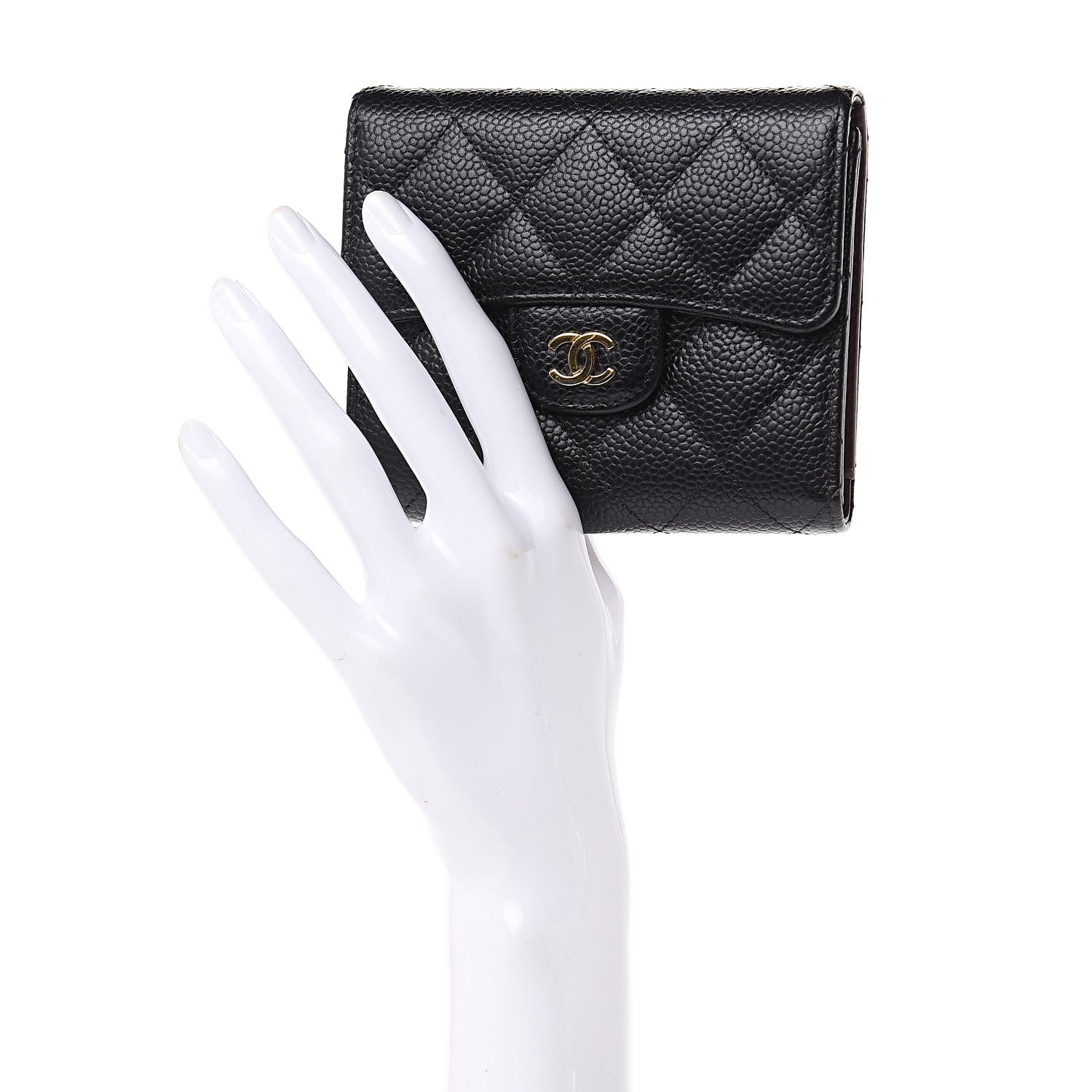 Chanel Caviar Quilted Compact Flap Wallet Black 2 of 10