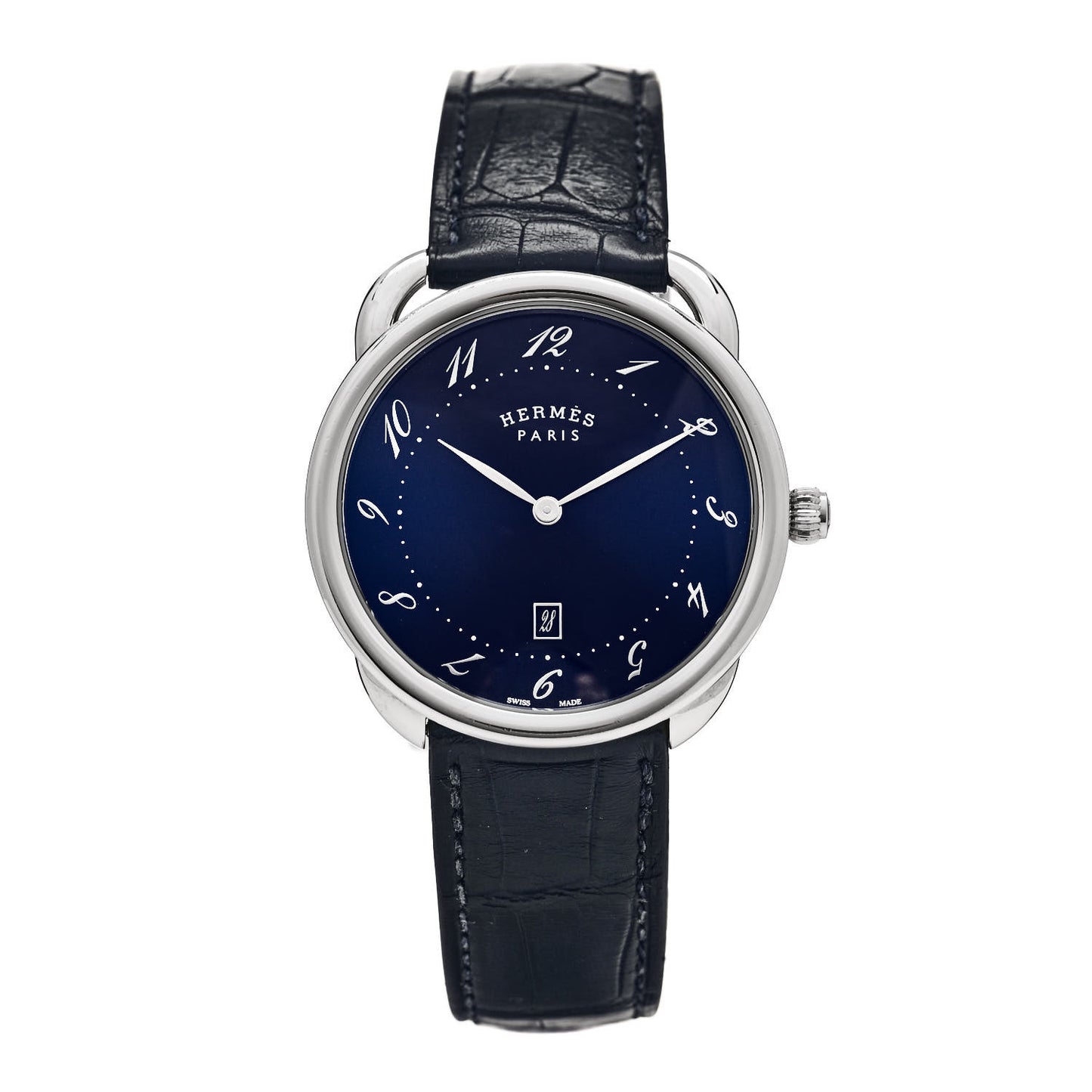 Stainless Steel Alligator 40mm Arceau Quartz Watch Bleu Abysse