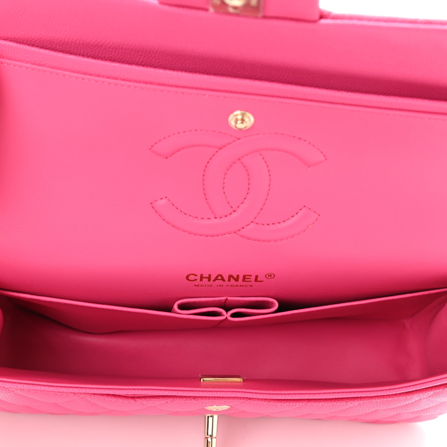 Chanel Caviar Quilted Medium Double Flap Dark Pink 5 of 10