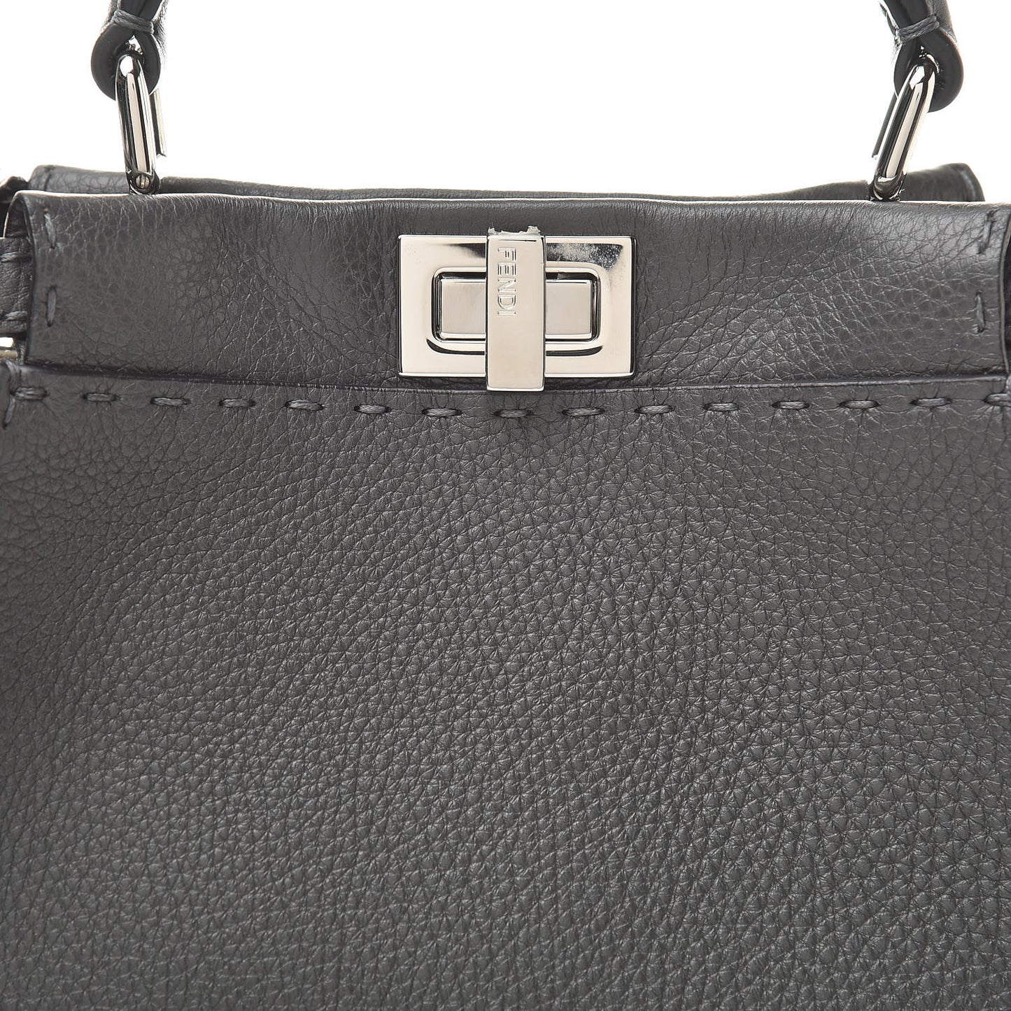 Cuoio Romano Selleria Bi-Color Mini Peekaboo Iconic Satchel Asfalto Latte