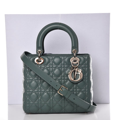 Christian Dior Lambskin Cannage Medium Lady Dior Storm Blue 10 of 10