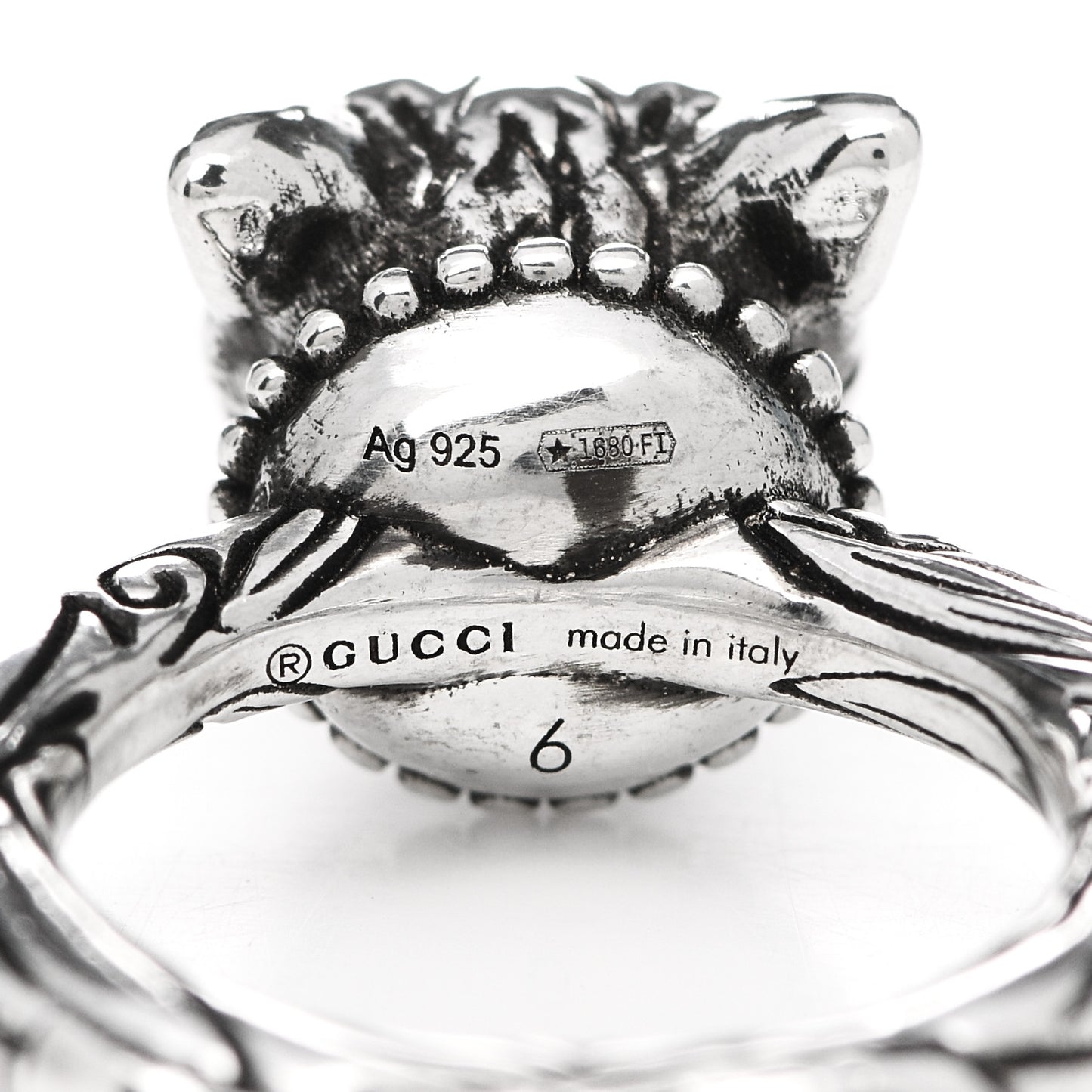 Sterling Silver Anger Forest Wolf Head Ring 46 3.75