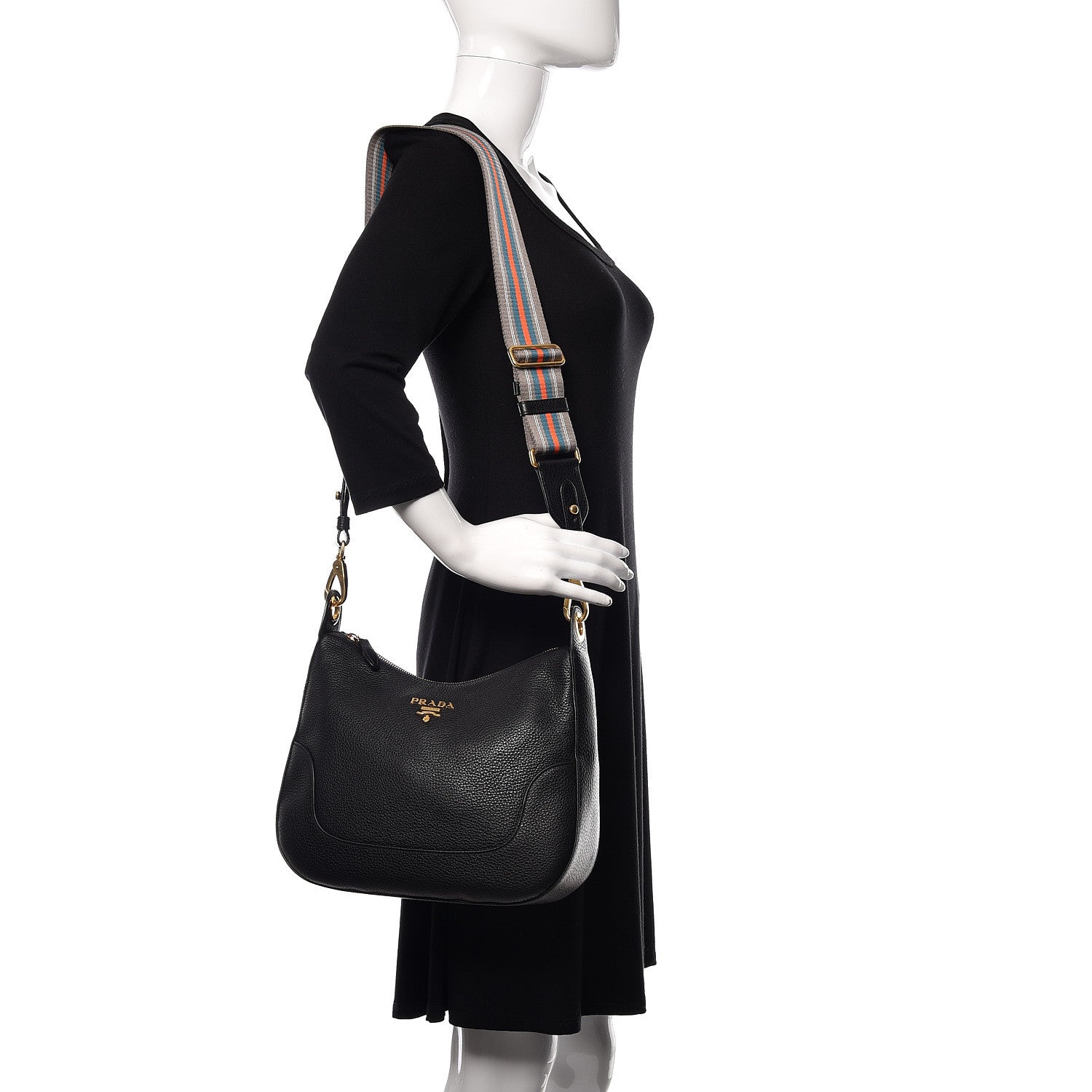 Prada Vitello Daino Hobo Black 2 of 9