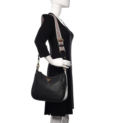 Prada Vitello Daino Hobo Black 2 of 9