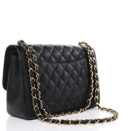 Chanel Caviar Quilted Jumbo Double Flap Black 3 of 11