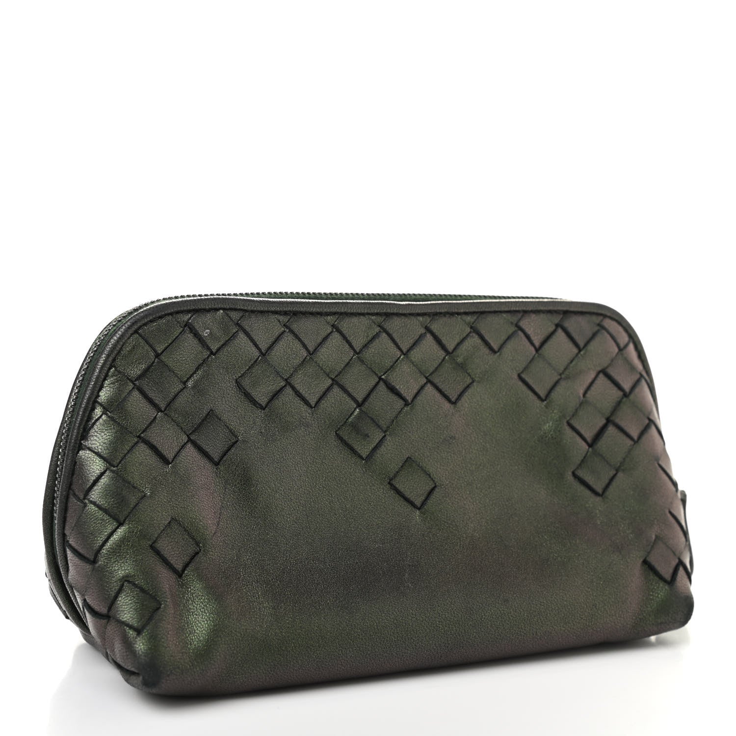 Bottega Veneta Iridescent Scarabee Small Cosmetic Pouch Green 3 of 14