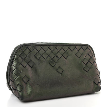 Bottega Veneta Iridescent Scarabee Small Cosmetic Pouch Green 3 of 14