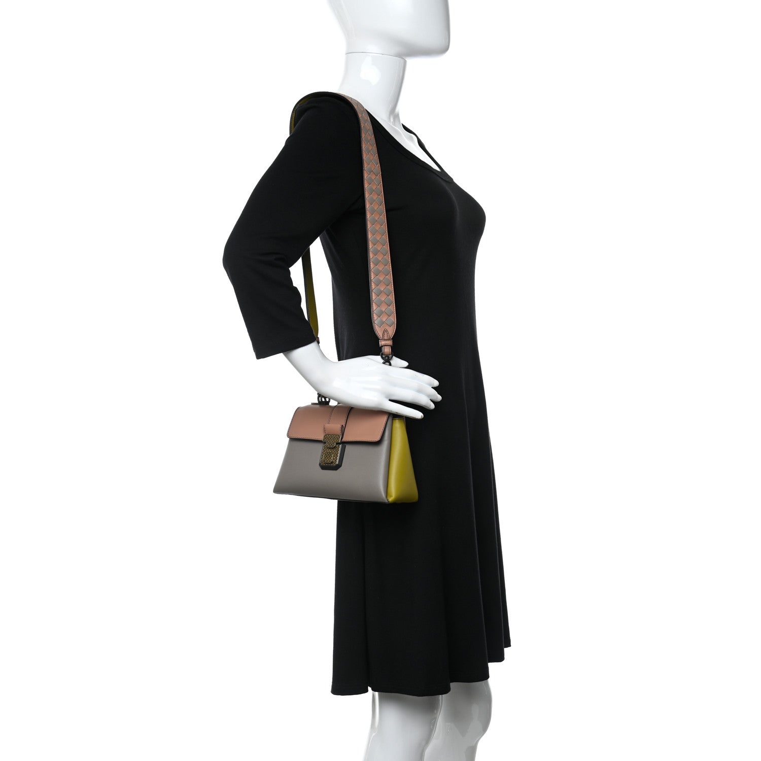 Bottega Veneta Nappa Multicolor Mini Piazza Bag Limestone 2 of 10