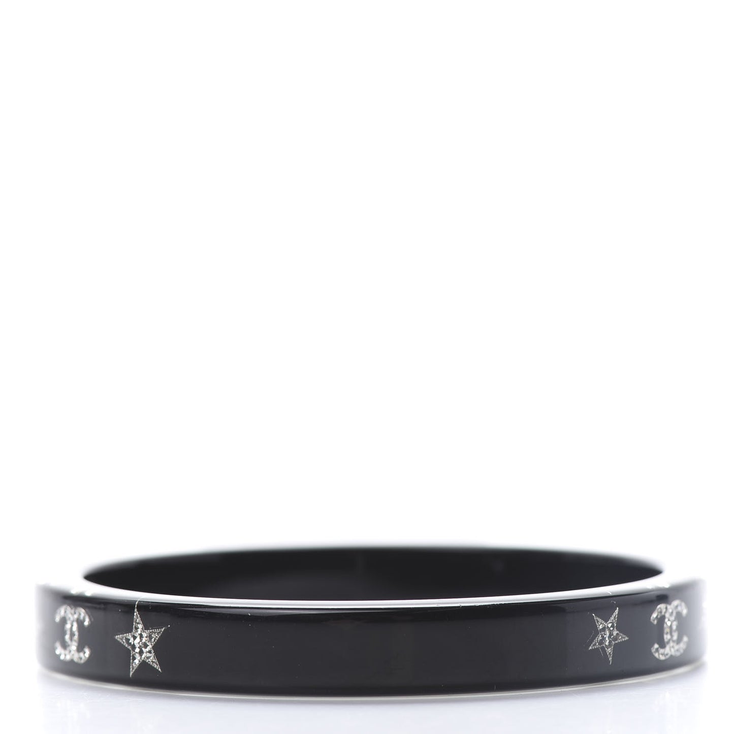 Resin Crystal CC Star Bracelet Black