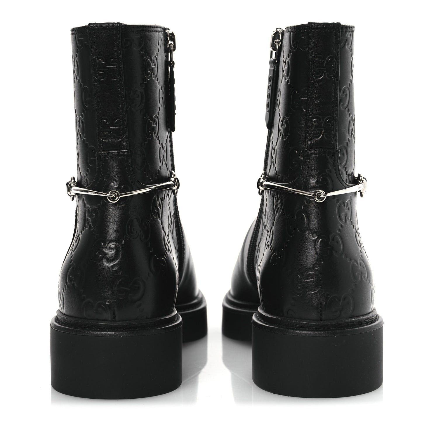 Guccissima Real Betis Glamour Womens Horsebit Ankle Boots 36.5 Black