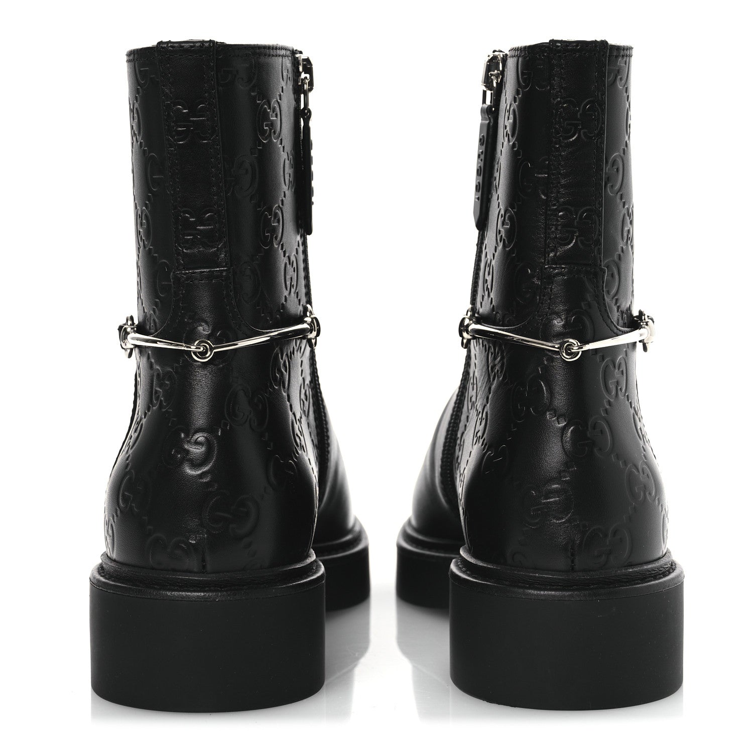 Gucci Guccissima Real Betis Glamour Womens Horsebit Ankle Boots 36.5 Black 6 of 11