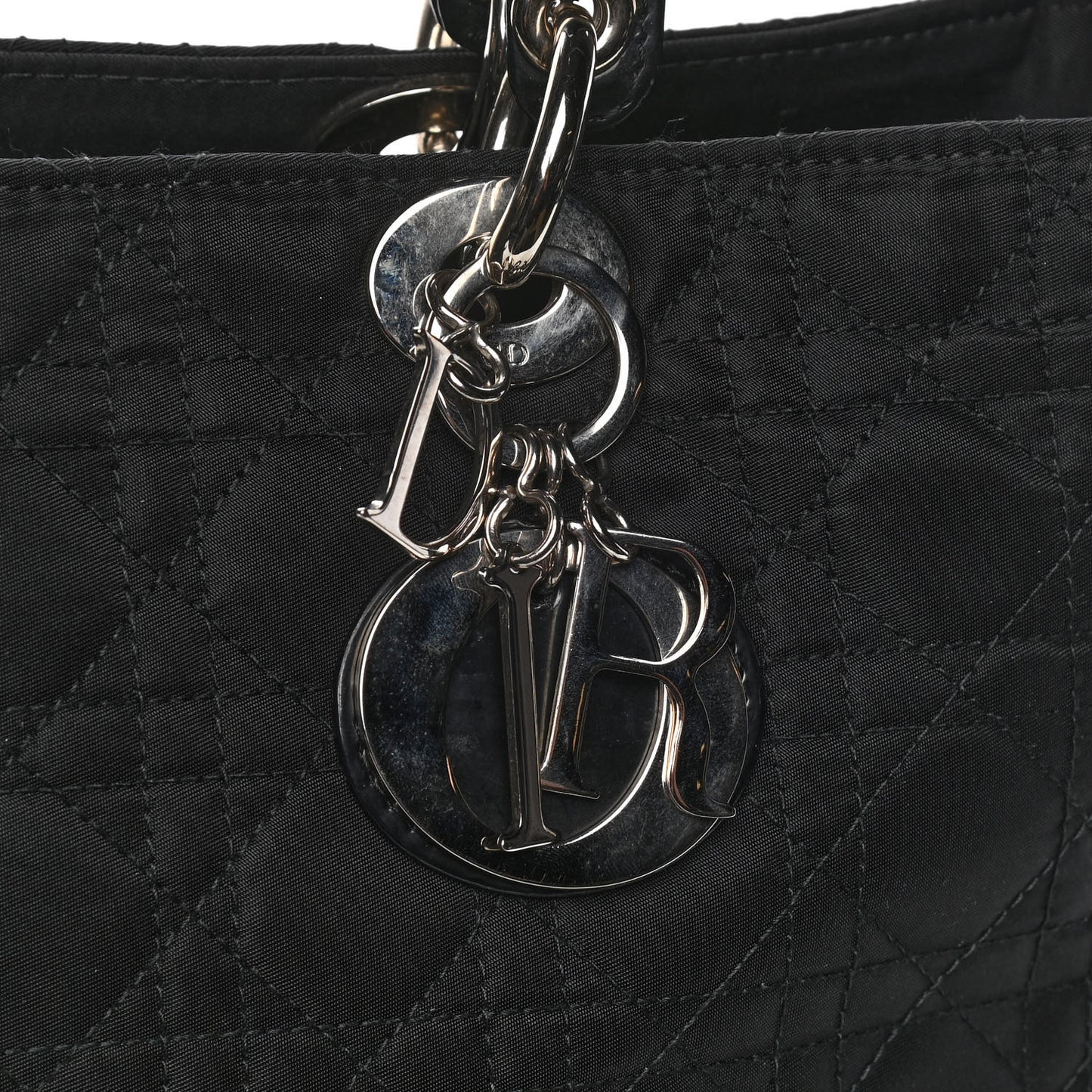 Nylon Cannage Large Lady Dior Black