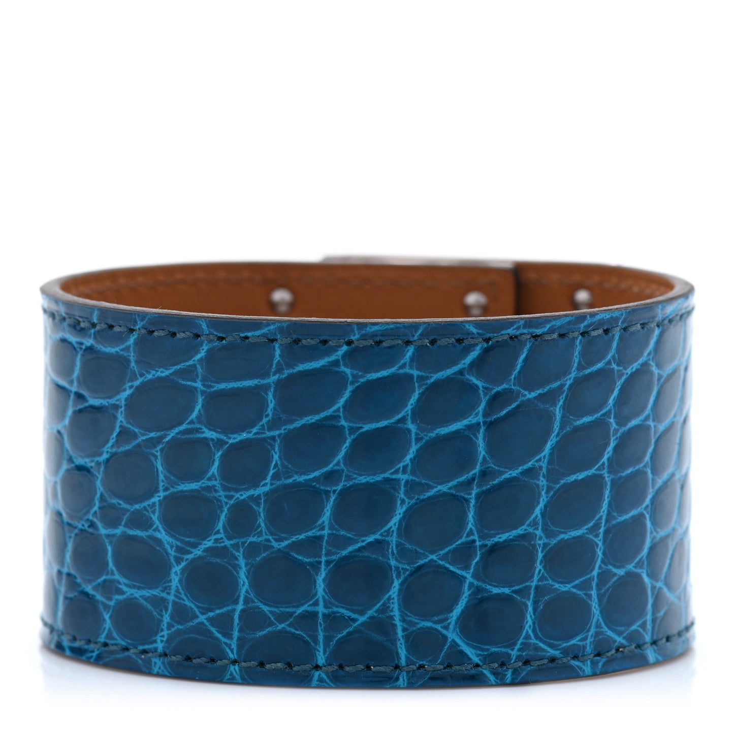Shiny Alligator Kelly Dog Bracelet T2 Bleu Izmir