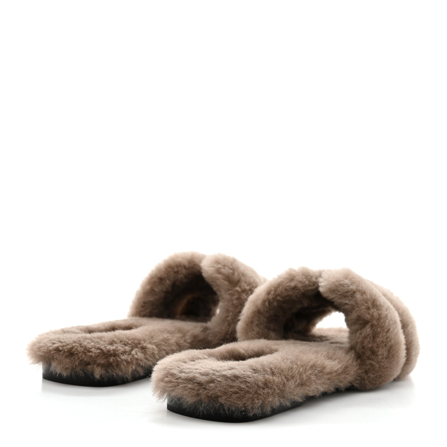 Hermes Woolskin Oran Sandals 40 Etoupe 5 of 8