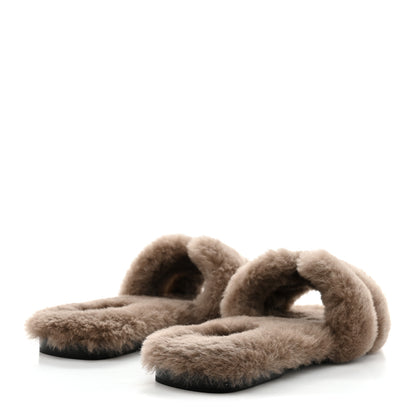 Hermes Woolskin Oran Sandals 40 Etoupe 5 of 8