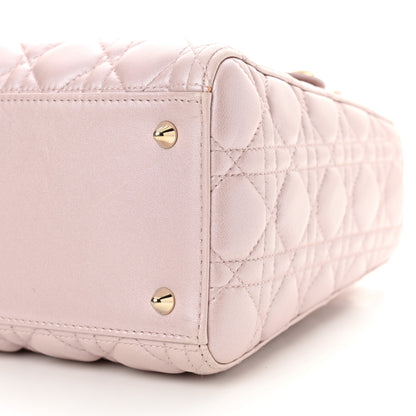Christian Dior Pearly Lambskin Cannage Medium Lady Dior Lotus 13 of 13