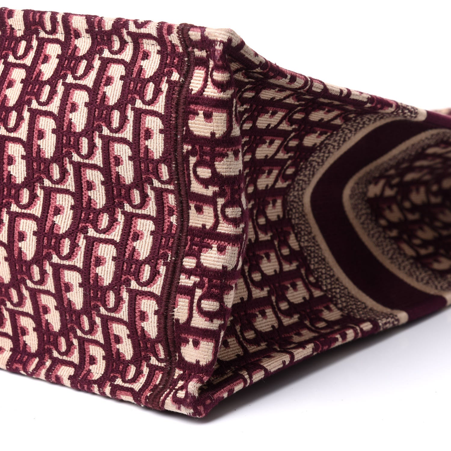 Christian Dior Oblique Large Book Tote Burgundy Multicolor 9 of 12