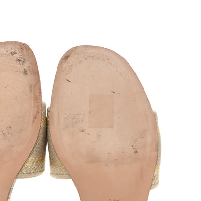 Christian Dior Lurex Romance Embroidered Dway 40mm Slide Sandals 39.5 Metal Multicolor 9 of 11