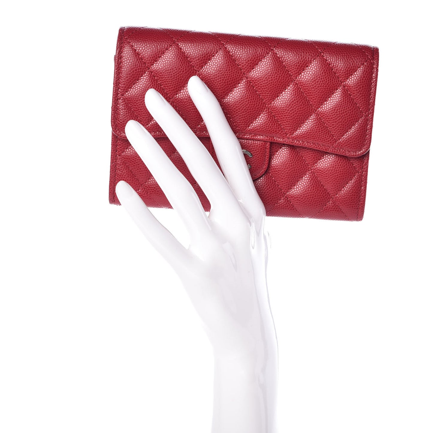 Caviar Quilted Medium Flap Wallet Pink