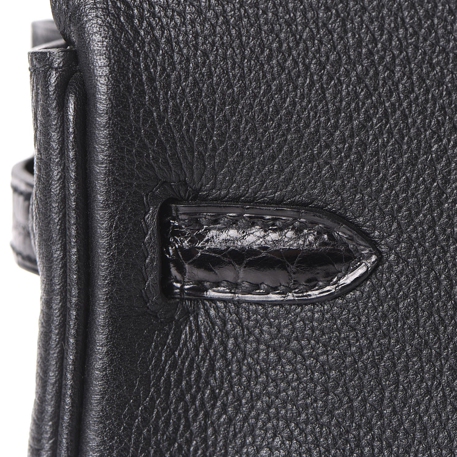 Hermes Taurillon Novillo Shiny Niloticus Crocodile Birkin Touch 25 Black 11 of 37