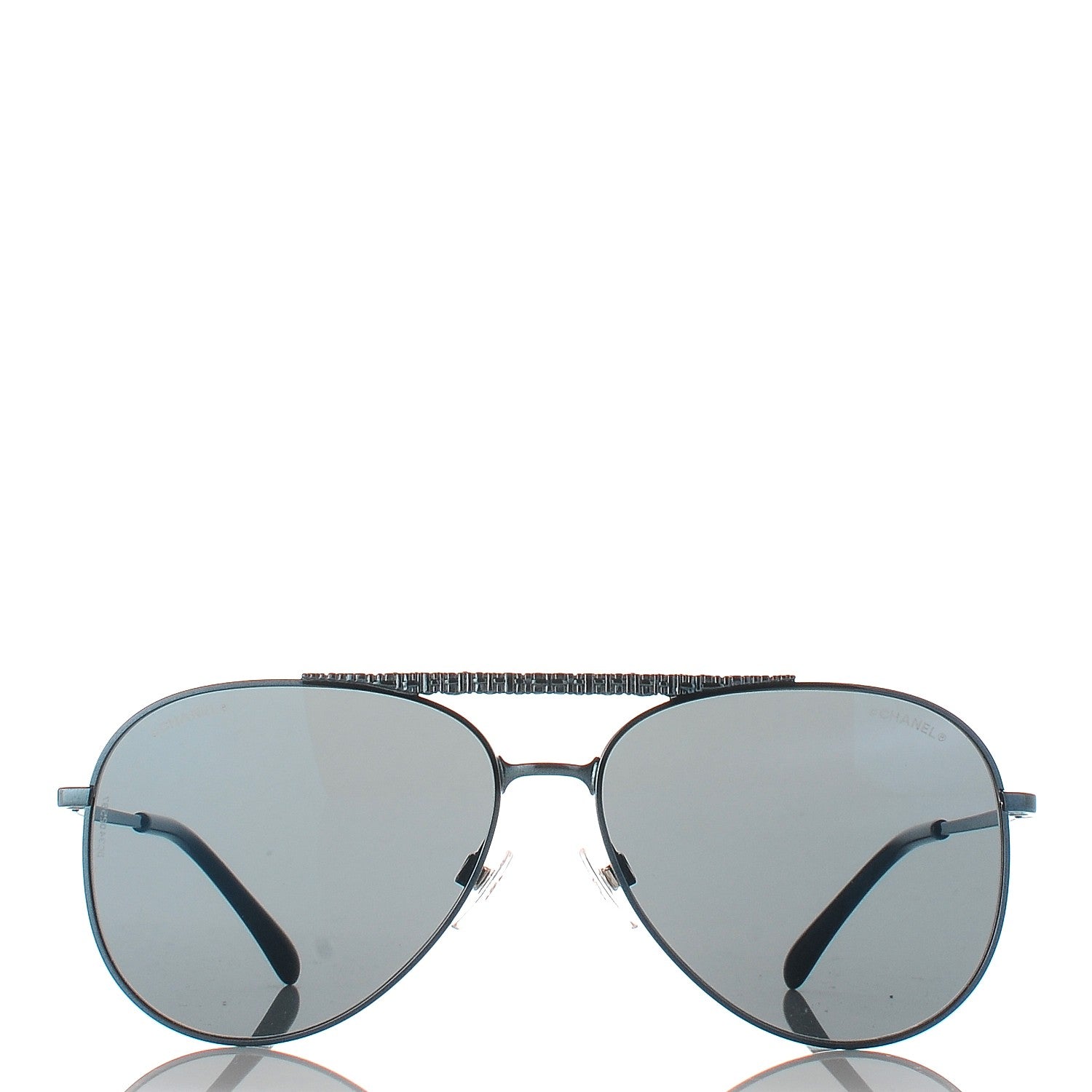 Chanel Aviator Metallic Pilot Sunglasses 4231 Dark Blue 2 of 9