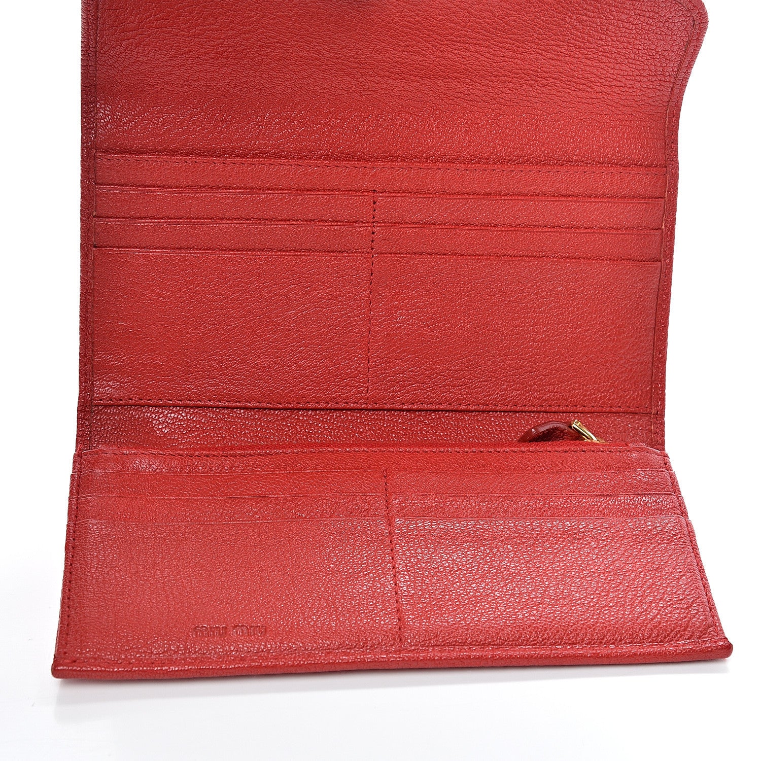 Miu Miu Goatskin Madras Continantal Wallet Rosso 5 of 13