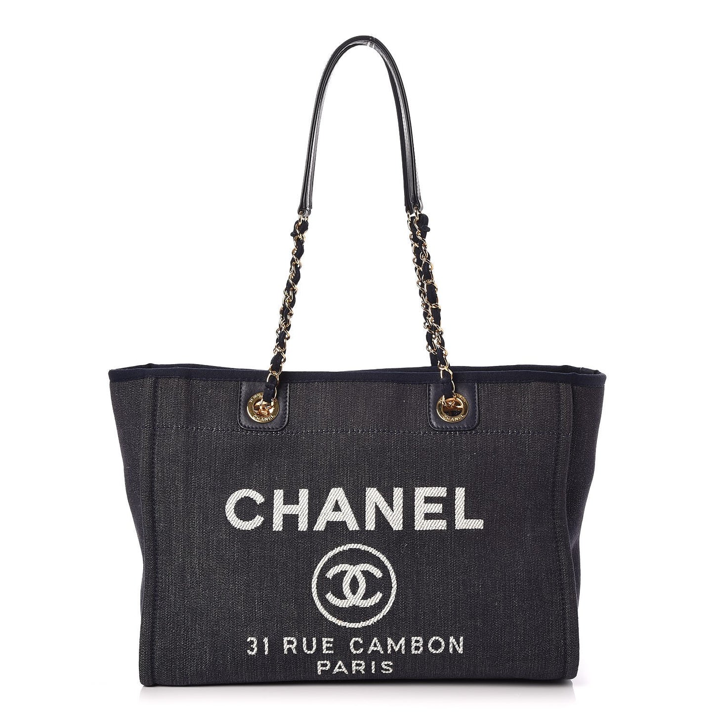 Canvas Small Deauville Tote Dark Blue