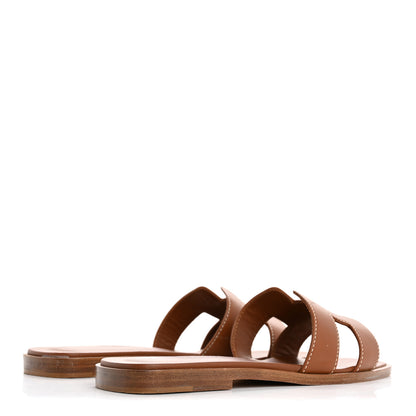 Hermes Box Calfskin Oran Sandals 35 Gold 5 of 12