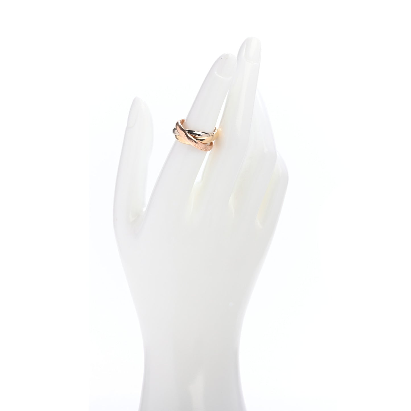 18K Pink Yellow White Gold Classic Les Must De Cartier Trinity Ring 54 7