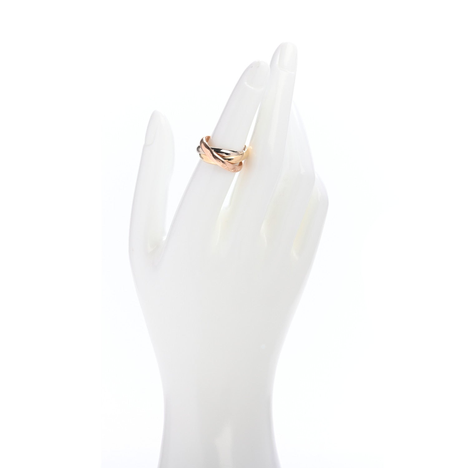 Cartier 18K Pink Yellow White Gold Classic Les Must De Cartier Trinity Ring 54 7 2 of 4