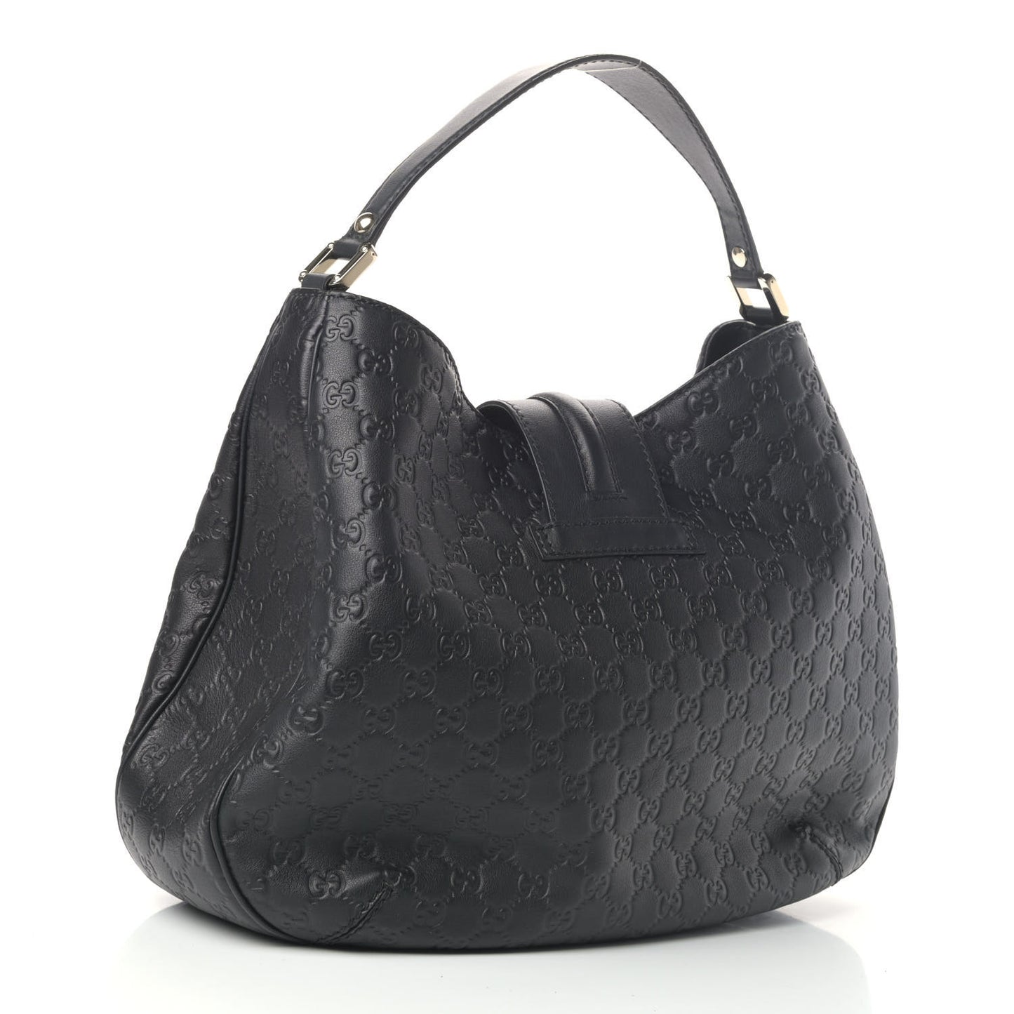 Guccissima Large New Ladies Web Hobo Black