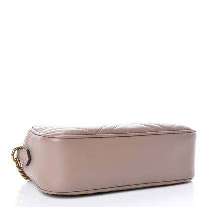 Gucci Calfskin Matelasse Small GG Marmont Chain Shoulder Bag Taupe 4 of 9