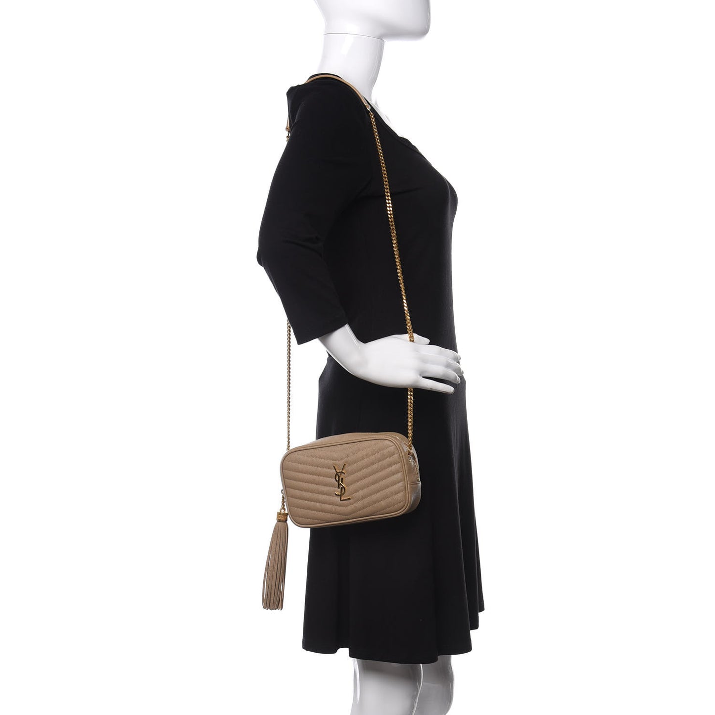 Grain De Poudre Matelasse Monogram Mini Lou Camera Bag Dark Latte