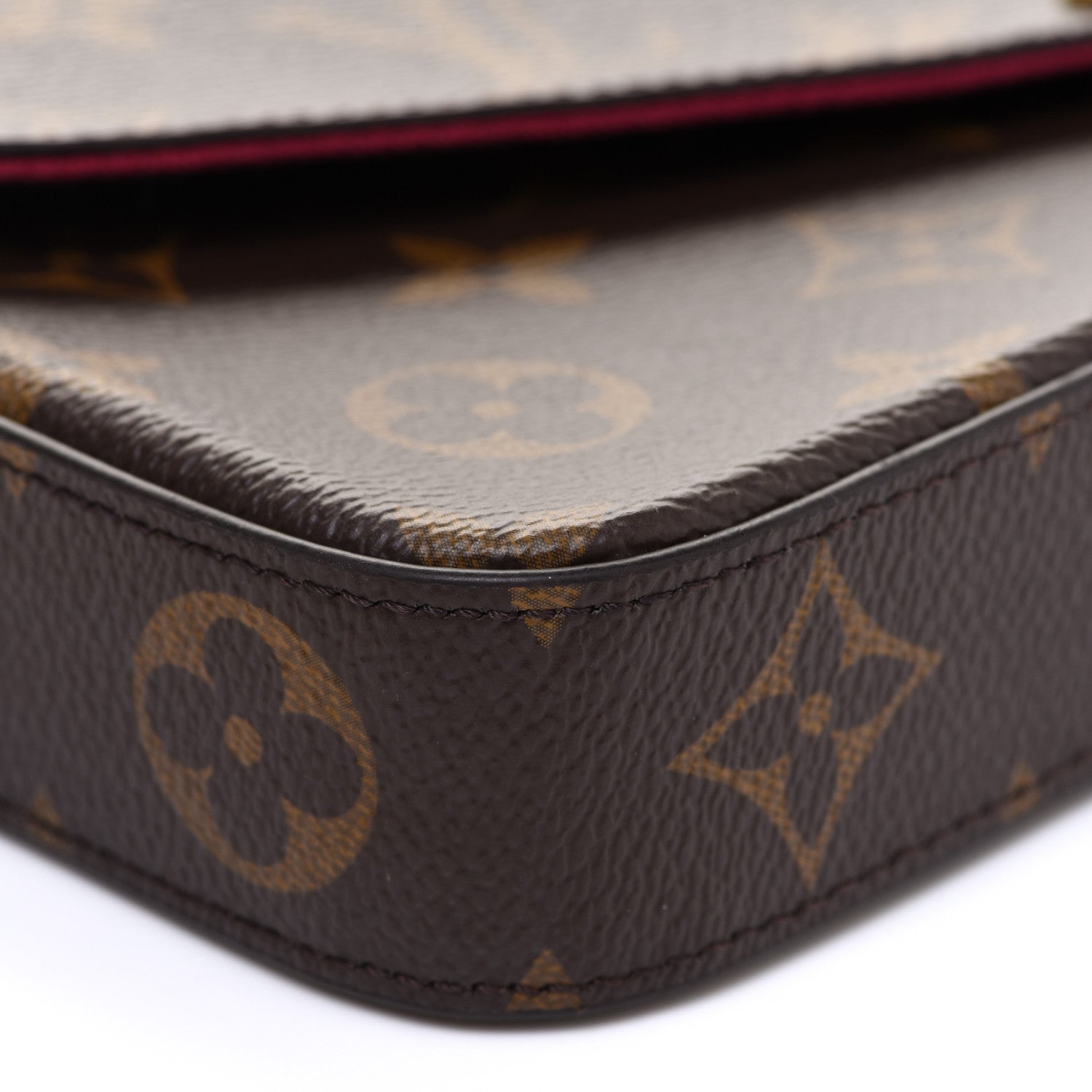 Louis Vuitton Monogram Pochette Felicie Chain Wallet Fuchsia 9 of 11