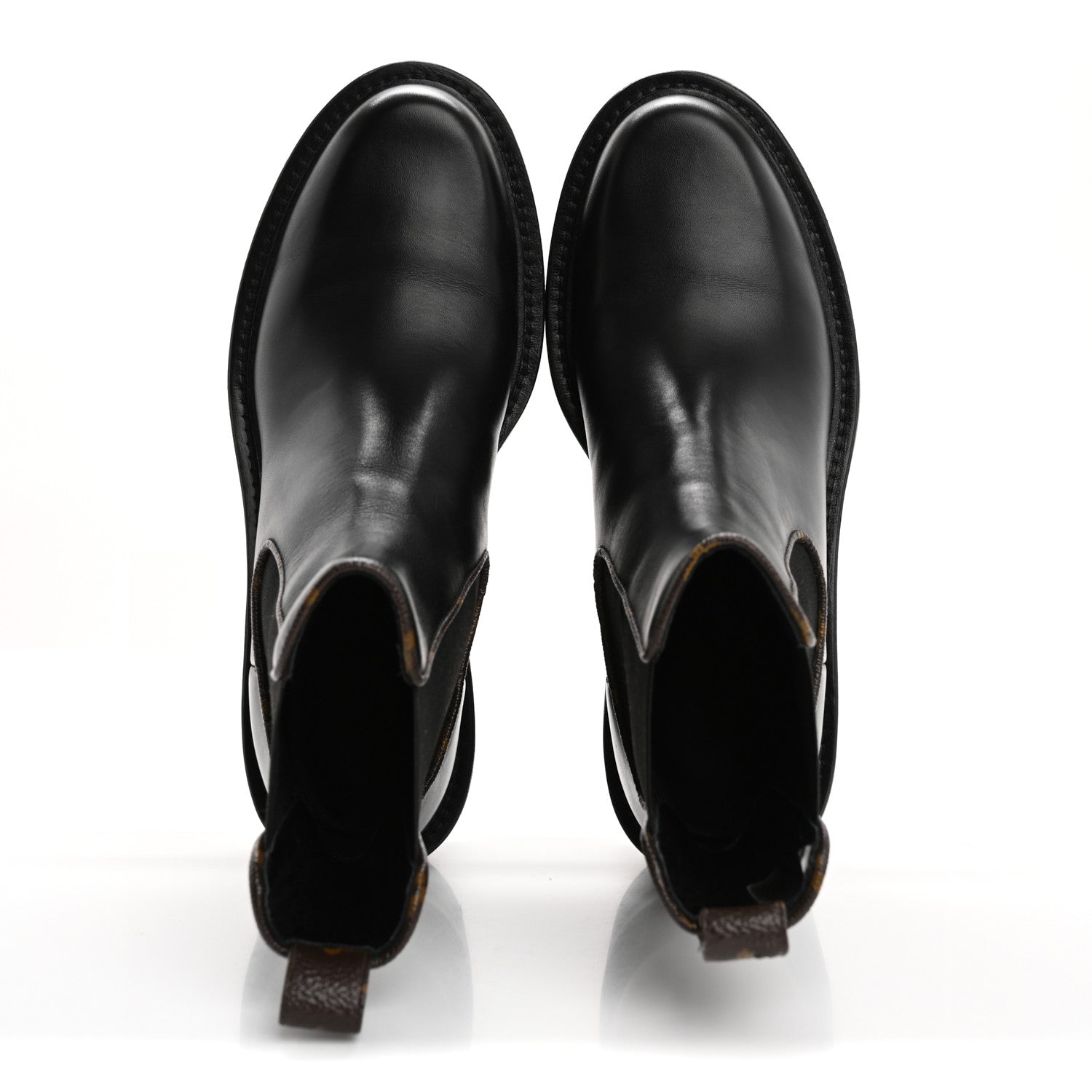 Louis Vuitton Calfskin Monogram Beaubourg Ankle Boots 38 Black 2 of 9