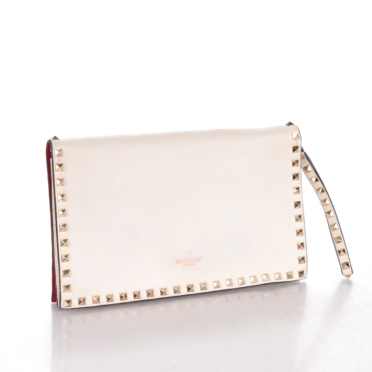 Valentino Garavani Nappa Rockstud Wristlet Clutch White 3 of 7