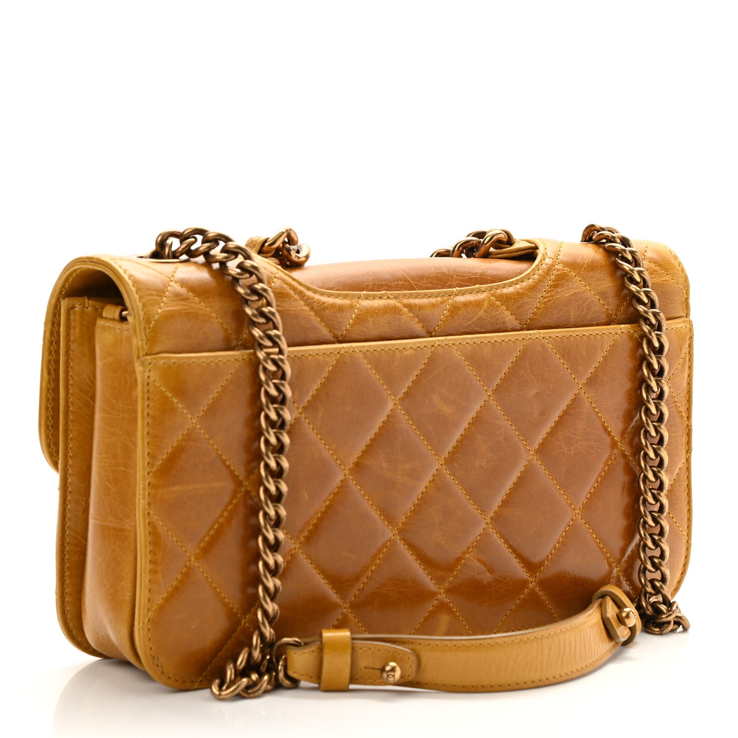 Chanel Glazed Calfskin Quilted Medium Perfect Edge Flap Yellow 3 of 11