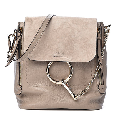 Chloe Suede Calfskin Small Faye Backpack Motty Grey 1 of 14